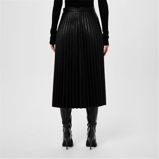Balenciaga o1g2r1mq0924 Pleated Skirts in Black Size 22" - 5 Thumbnail