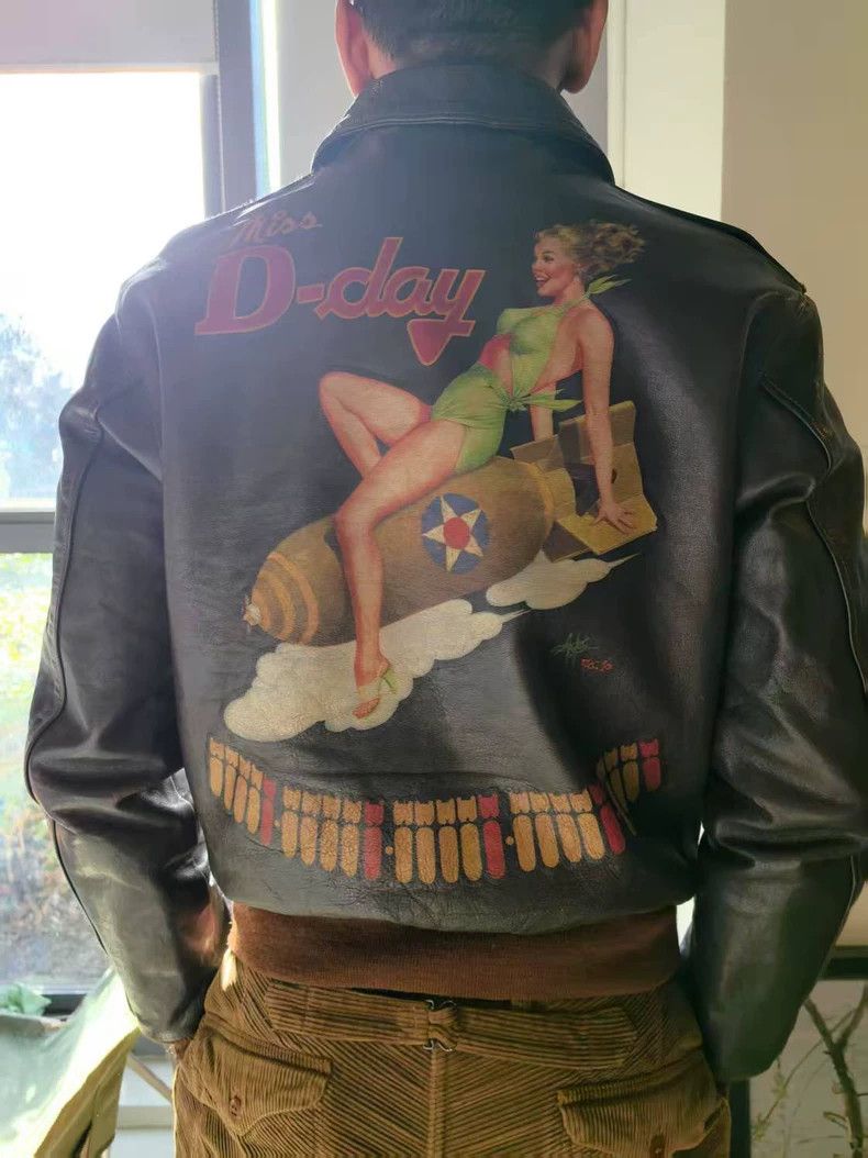 The Real McCoy's Leather Jacket Size US L / EU 52-54 / 3 - 2 Thumbnail