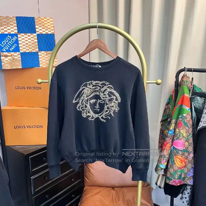 Versace Versace Black Cotton Sweatshirt with Medusa Logo . Size XS / US 0-2 / IT 36-38 - 1 Thumbnail