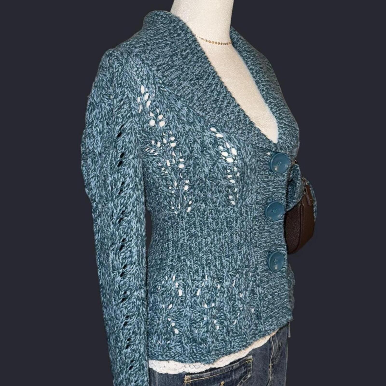 Other 🩵 Vintage Knit Cardigan Top – Fits Like Size Small 🩵 Size S / US 4 / IT 40 - 3 Thumbnail