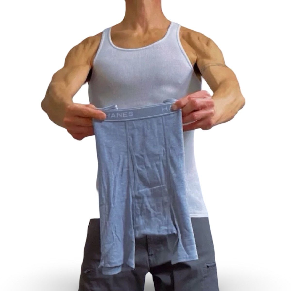 Hanes Hanes Gray Men’s Underwear Boxer Briefs Size Medium Size 34 - 1 Thumbnail