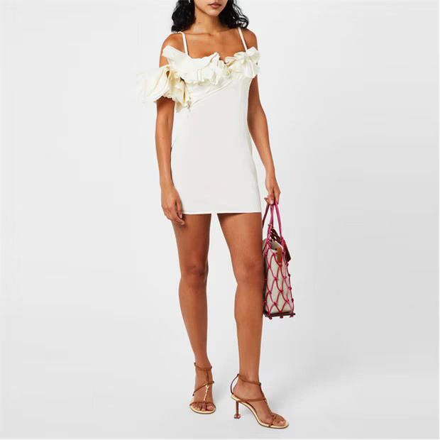 Jacquemus o1g2r1mq1024 Mini Dress in White Size XS / US 0-2 / IT 36-38 - 6 Thumbnail