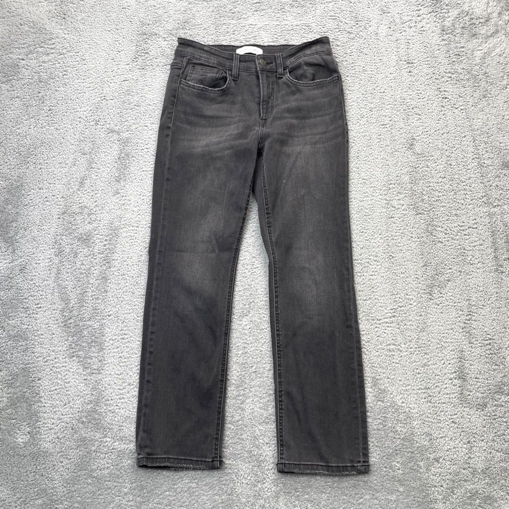 Vintage Flying Monkey Jeans Womens 28x25 Gray Straight Leg Logo Stretch Whiskered Denim Shirt? Size 28" / US 6 / IT 42 - 2 Thumbnail