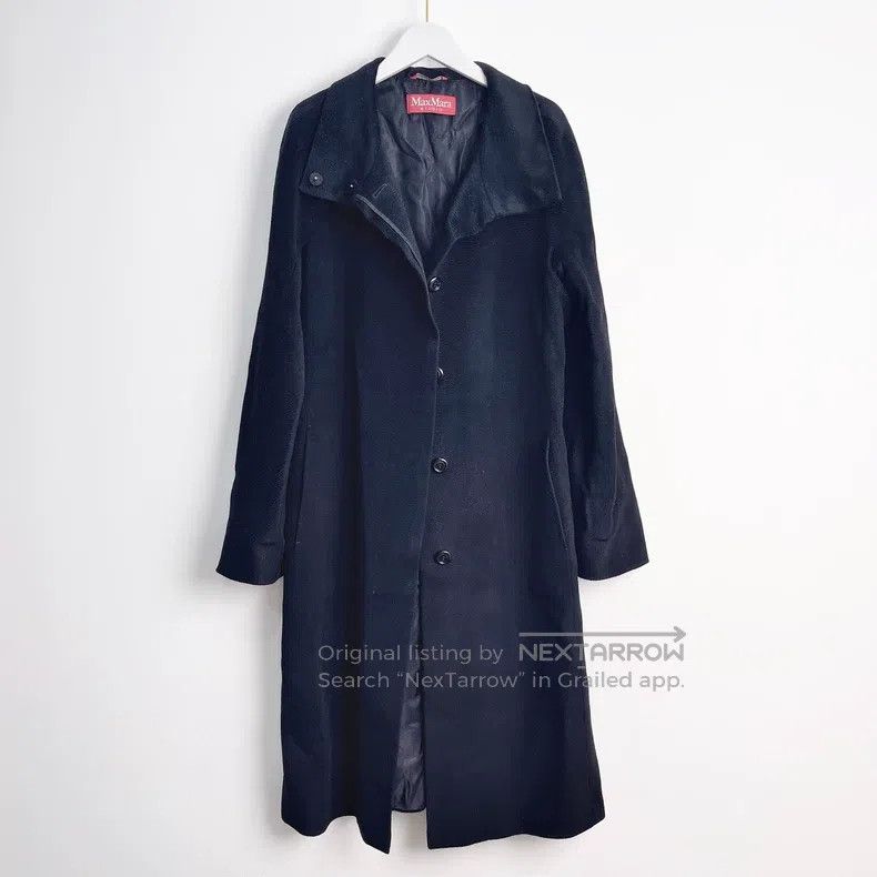 Max Mara Black Lapel Long Wool Coat