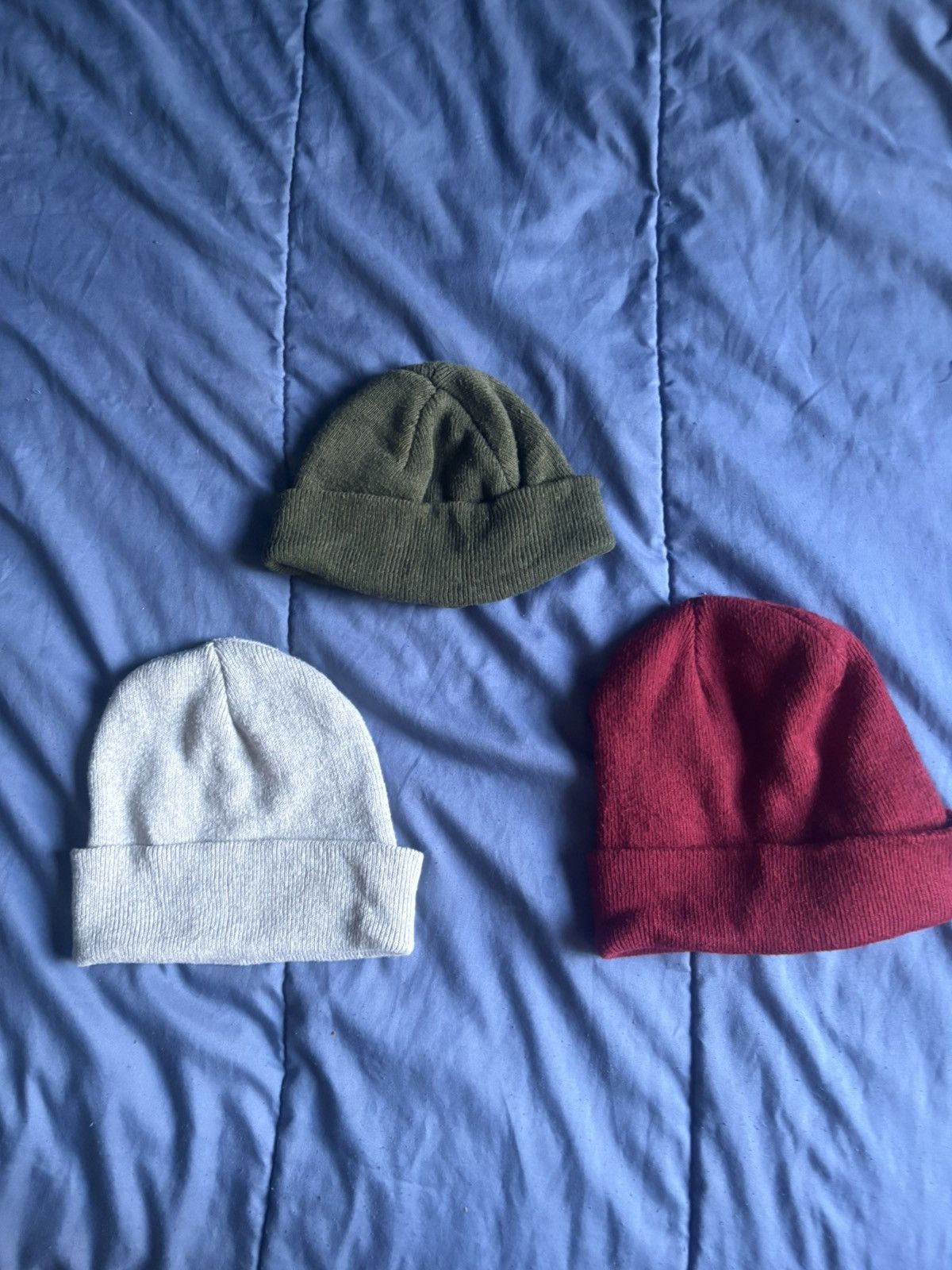 Other Gray Olive Red Beanie Hat Casual One Size Set of 3 Size ONE SIZE - 1 Thumbnail