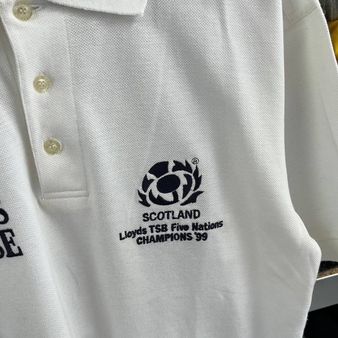 Vintage VTG 1998/199 White T-Shirt Scotland Rugby Union 5 Old Retro Size US M / EU 48-50 / 2 - 2 Thumbnail