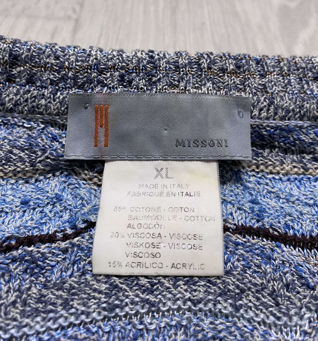 Missoni Vintage Missoni Multicolour Weave Cotton Viscose Zip Sweater Size US XL / EU 56 / 4 - 15 Thumbnail