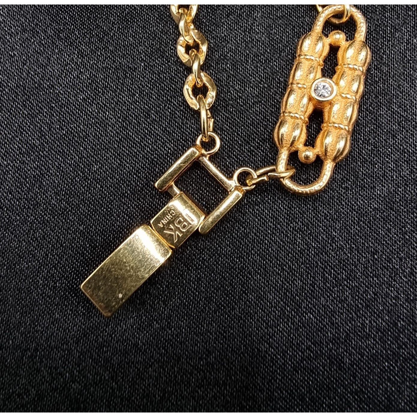 Vintage Vintage JBK Gold-Tone Chain Link Bracelet With Rhinestone Ac Size ONE SIZE - 6 Thumbnail