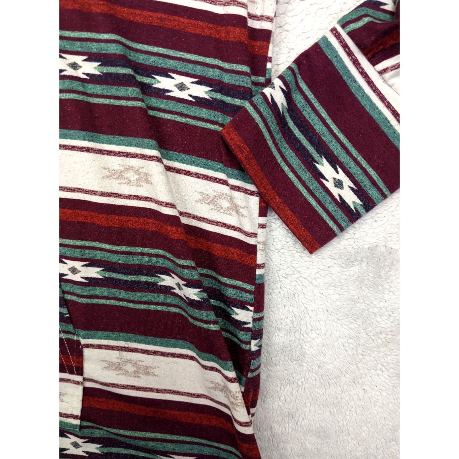 Vintage LuLaRoe Womens XL Hoodie Red Southwestern Stripe Kangaroo Pocket Pullover Shirt Pullover Long Sleeve Adult Womens Size XL / US 12-14 / IT 48-50 - 2 Thumbnail