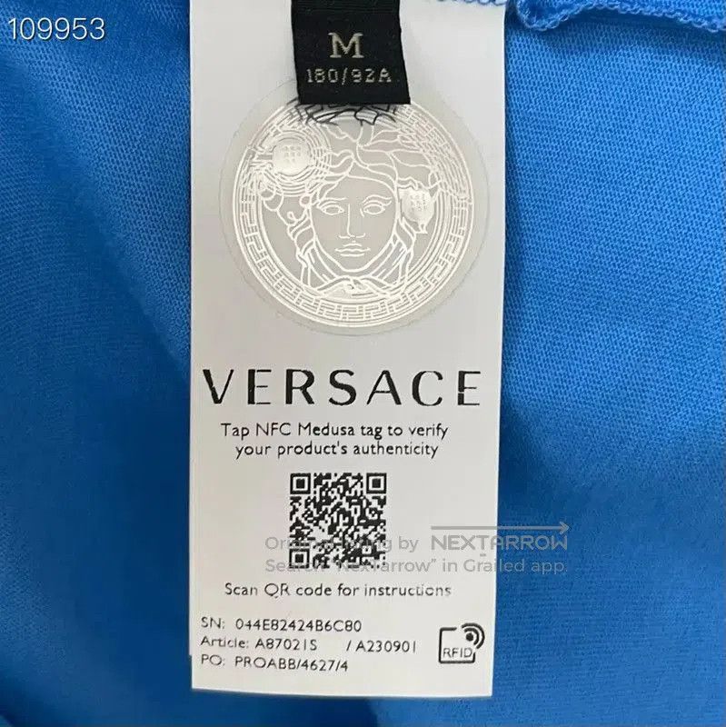 Versace Versace Blue Cotton Men's T-Shirt . Size US M / EU 48-50 / 2 - 5 Thumbnail