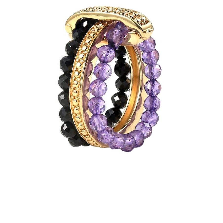 Other EverTrue Amethyst & Black Thai Spinel Ring 18K YG Plated Size ONE SIZE - 4 Thumbnail