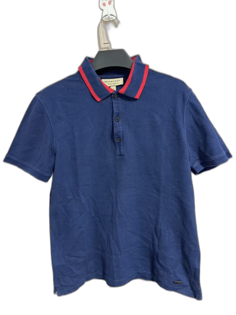 Burberry Burberry Blue Short Sleeve Polo Shirt Size US S / EU 44-46 / 1 - 1 Thumbnail