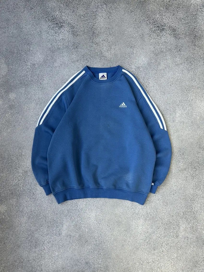 Adidas × Vintage Vintage Adidas 90s Blue Crewneck Sweatshirt Size US M / EU 48-50 / 2 - 1 Thumbnail