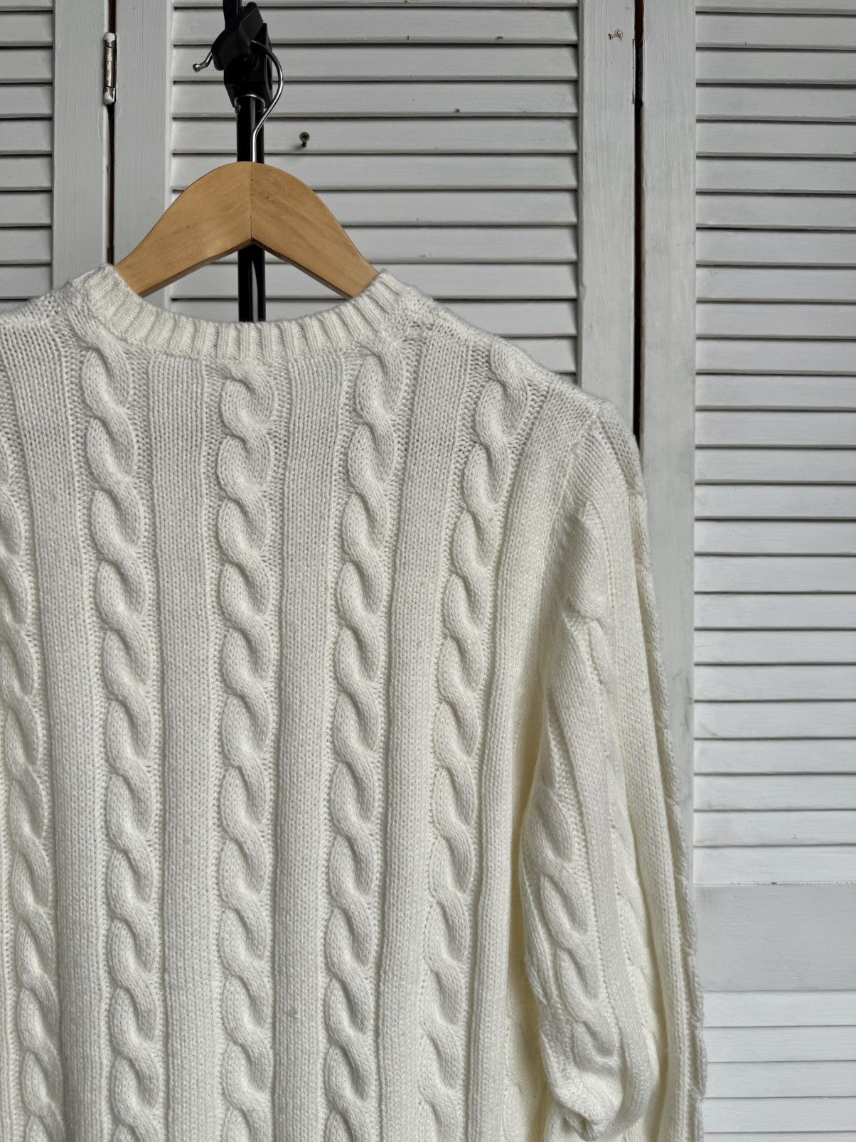 Polo Ralph Lauren Polo Ralph Lauren Style Cable Knit Wool Blend White Sweater Size US S / EU 44-46 / 1 - 11 Thumbnail