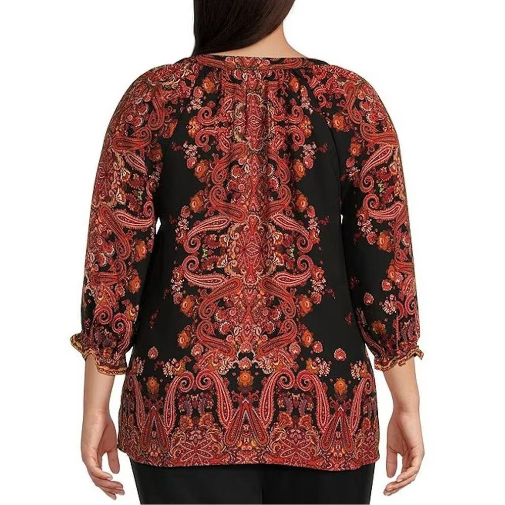 Other NWT New Figueroa & Flower Paisley Placement Print 3/4 Sleev Size 3XL / US 20-22 - 2 Thumbnail