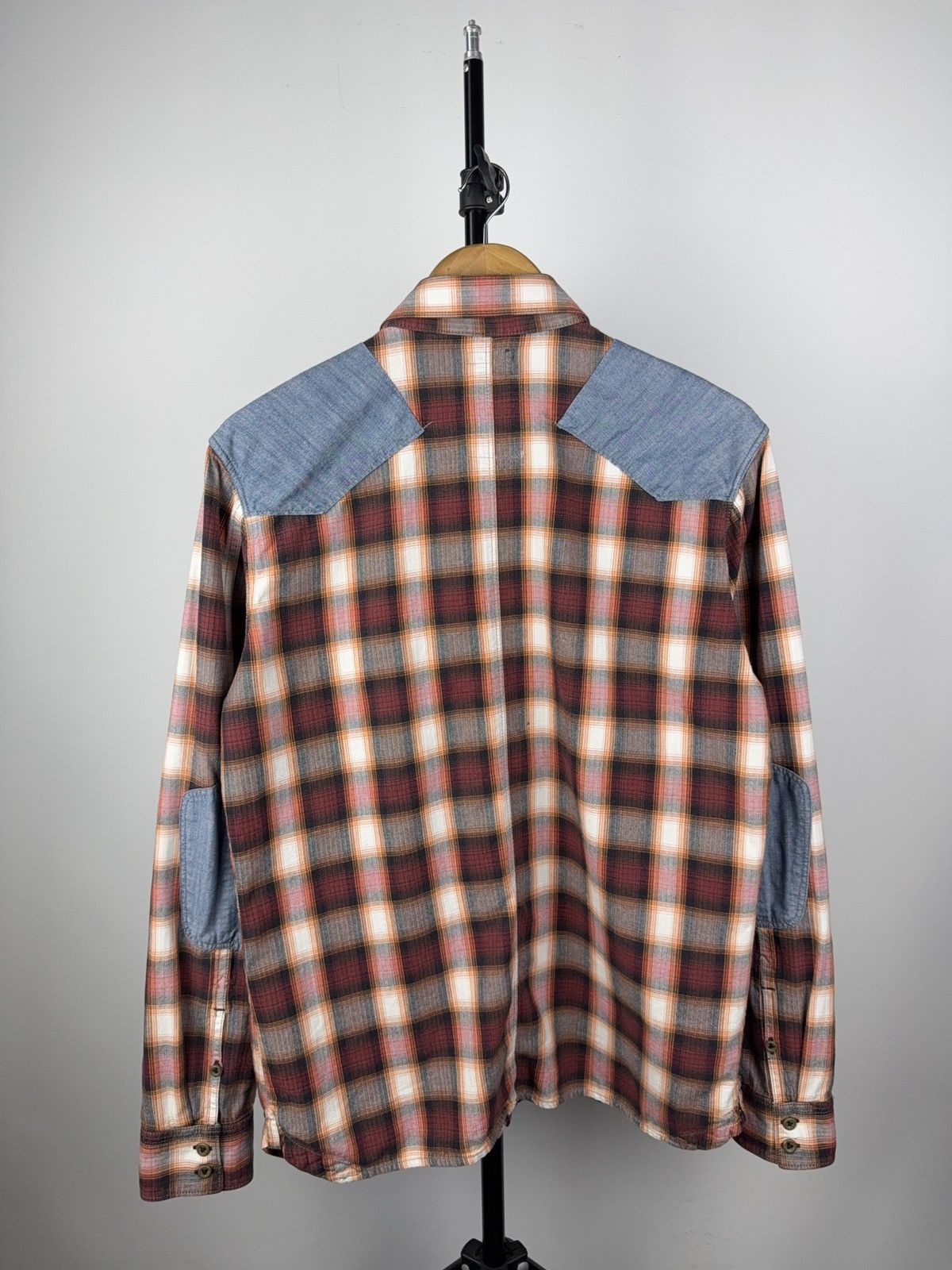 G-Star × Japanese Brand G-Star RAW Plaid Flannel Shirt with Denim Details L Y2K Size US L / EU 52-54 / 3 - 7 Thumbnail