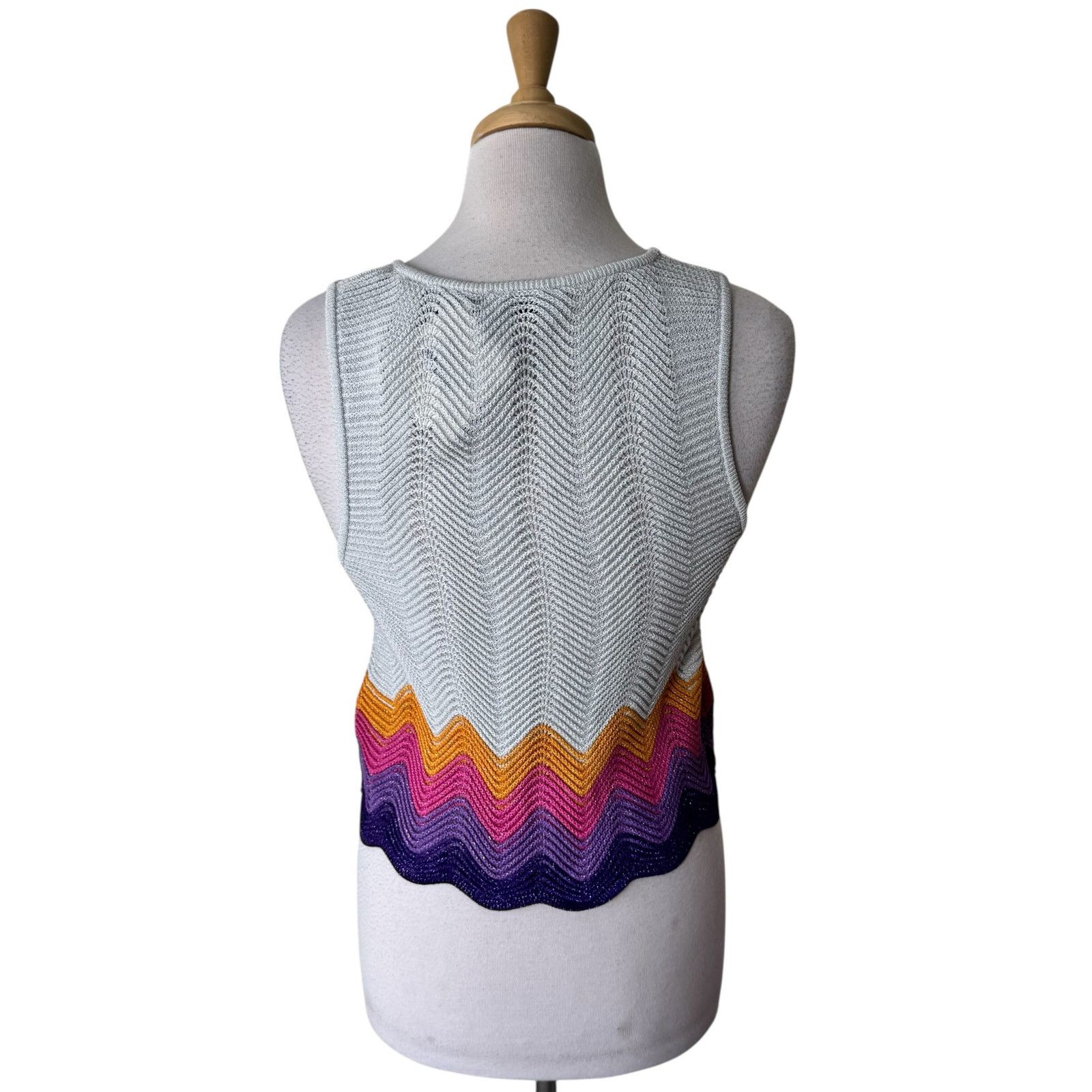 Sandro SANDRO Vallee Openwork Knit Tank Wave Pattern Mulit Size 2 Size XS / US 0-2 / IT 36-38 - 6 Thumbnail