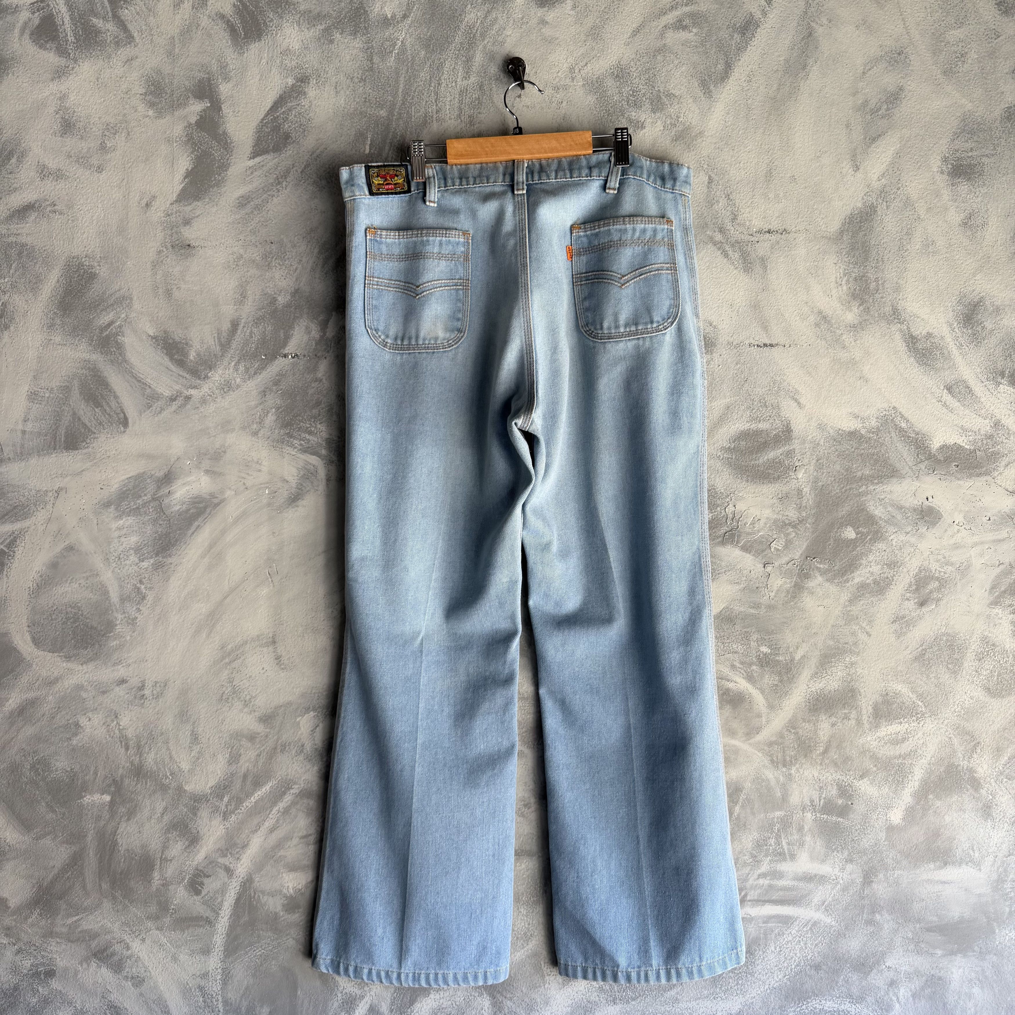 Levi's Vtg Levi’s Jeans Light Wash Orange Tab Flares 70s Bell Size US 34 / EU 50 - 1 Thumbnail