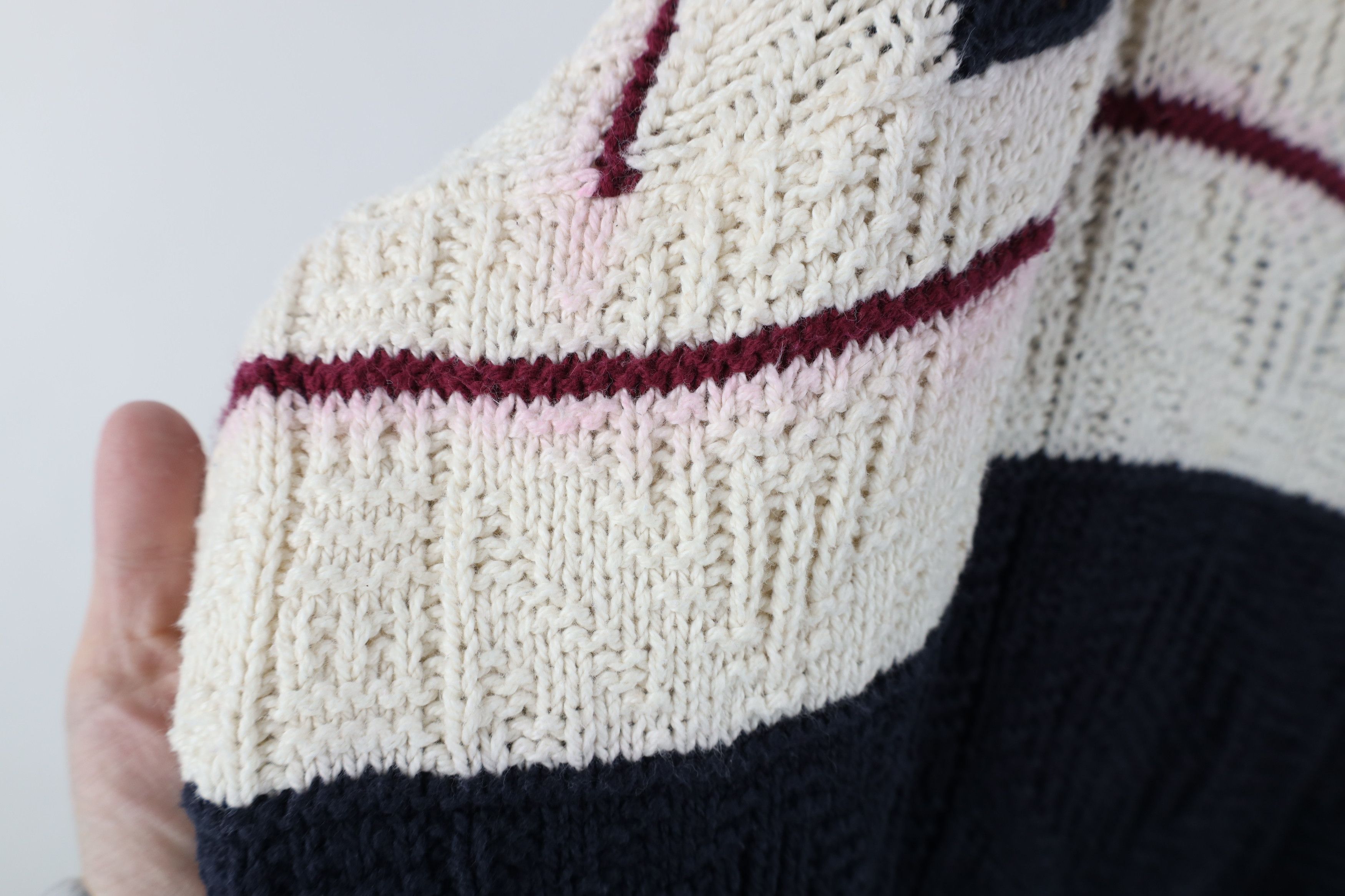 Vintage Vintage 90s Streetwear Striped Cotton Knit Sweater USA Size US M / EU 48-50 / 2 - 4 Thumbnail