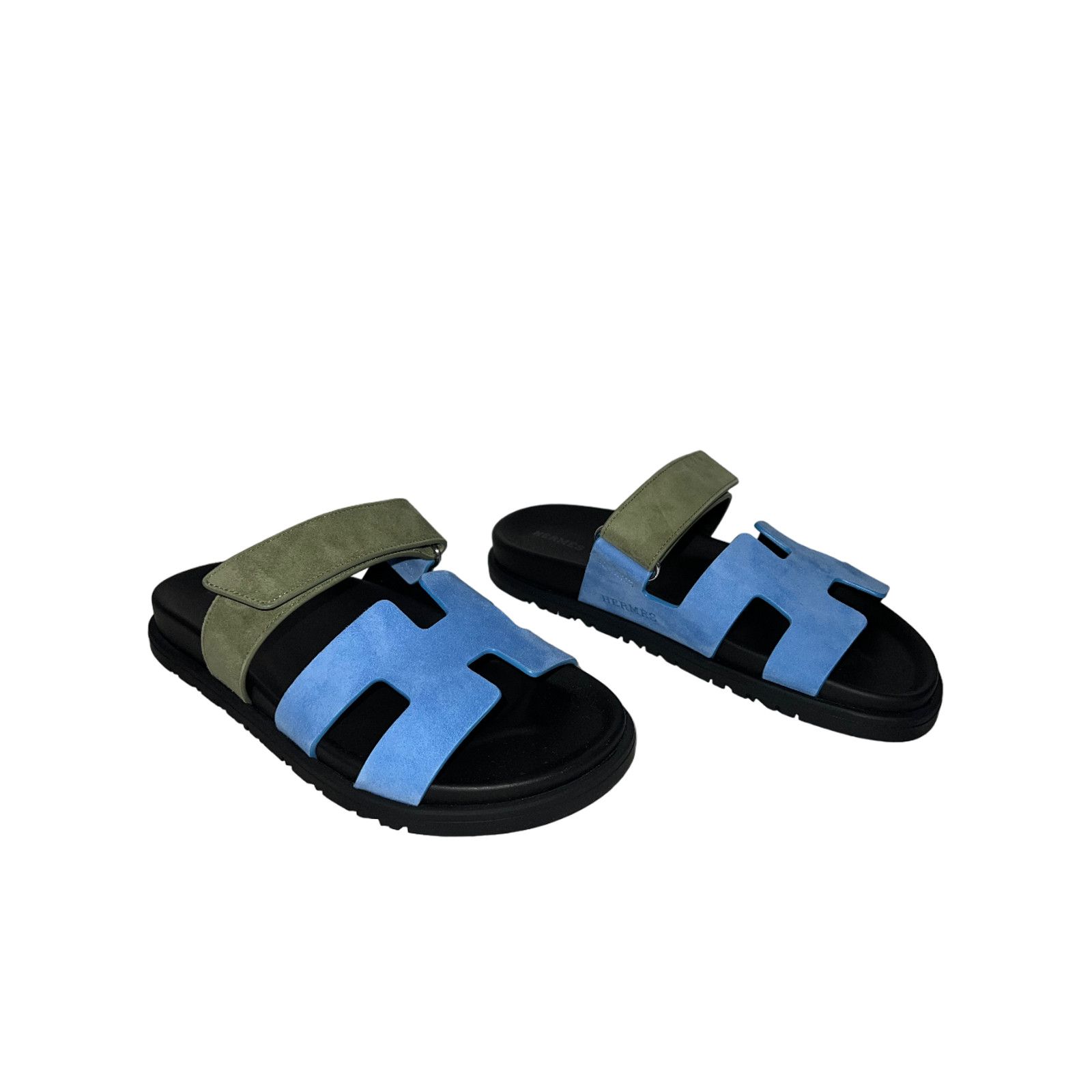 Hermes Hermes Chypre Sandal Blue Cameo Vert Celadon Green Strap Size US 7.5 / IT 37.5 - 6 Thumbnail