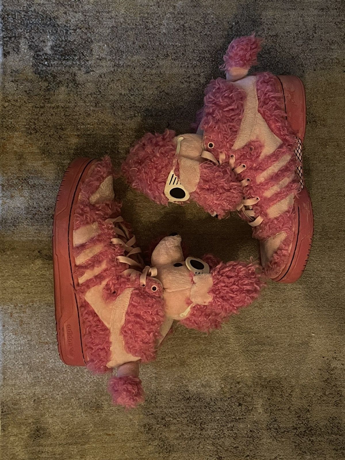 adidas gazelle silver green womens Adidas & Jeremy Scott's AH 12/13 Pink " Poodle " Trainer Teddy Sneakers Men  Shoes, RARE!