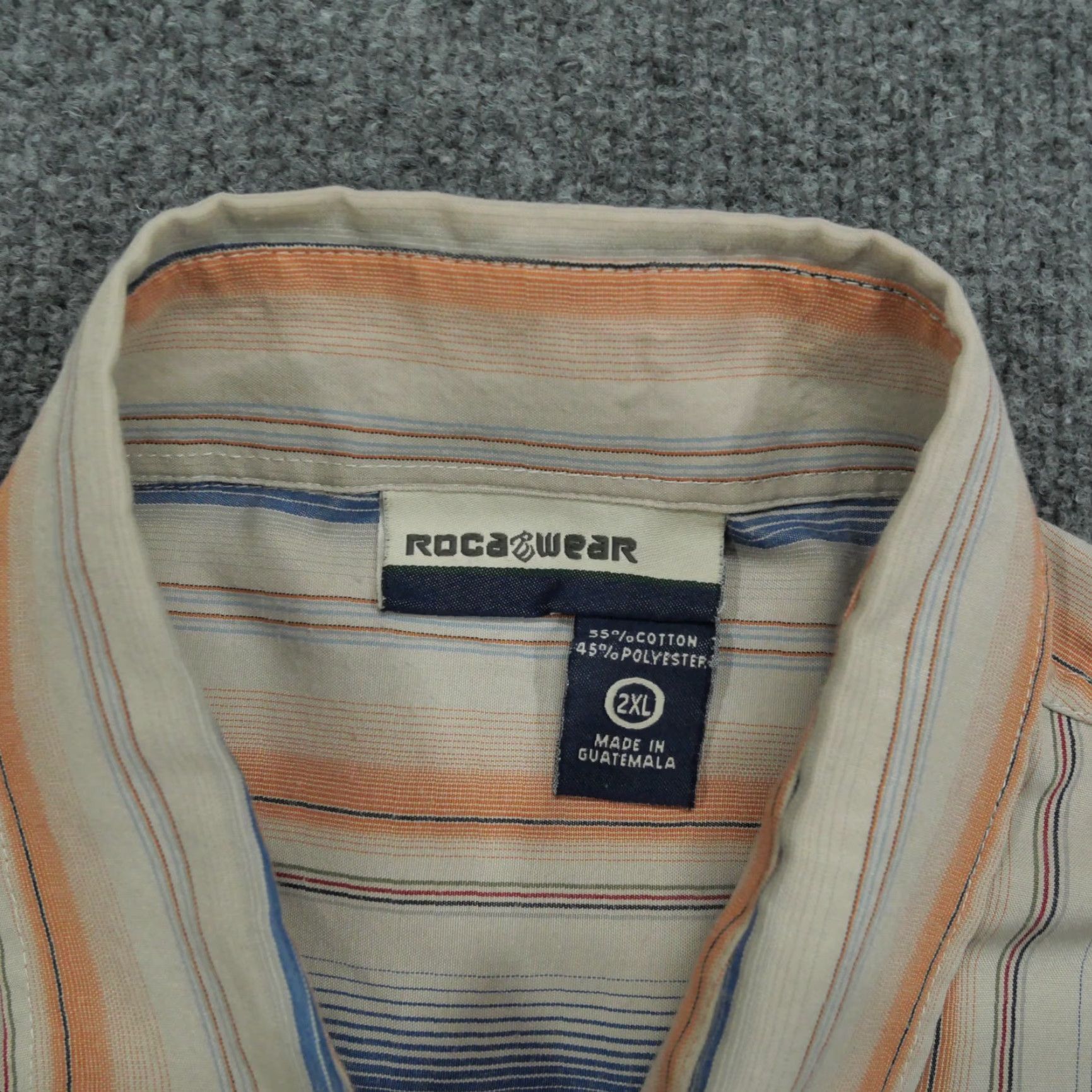Rocawear VINTAGE Rocawear Shirt Mens 2XL Orange Blue Striped Button Up Long Sleeve Casual Classic Preppy Logo Size US XXL / EU 58 / 5 - 5 Thumbnail