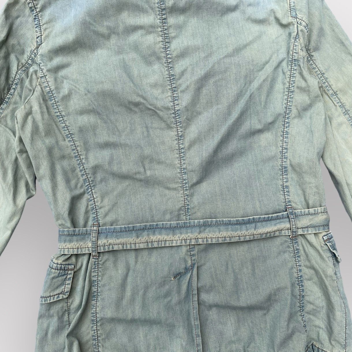 Prada SS05 Runway Worn Denim Military Belted Back Jacket Size US S / EU 44-46 / 1 - 9 Thumbnail
