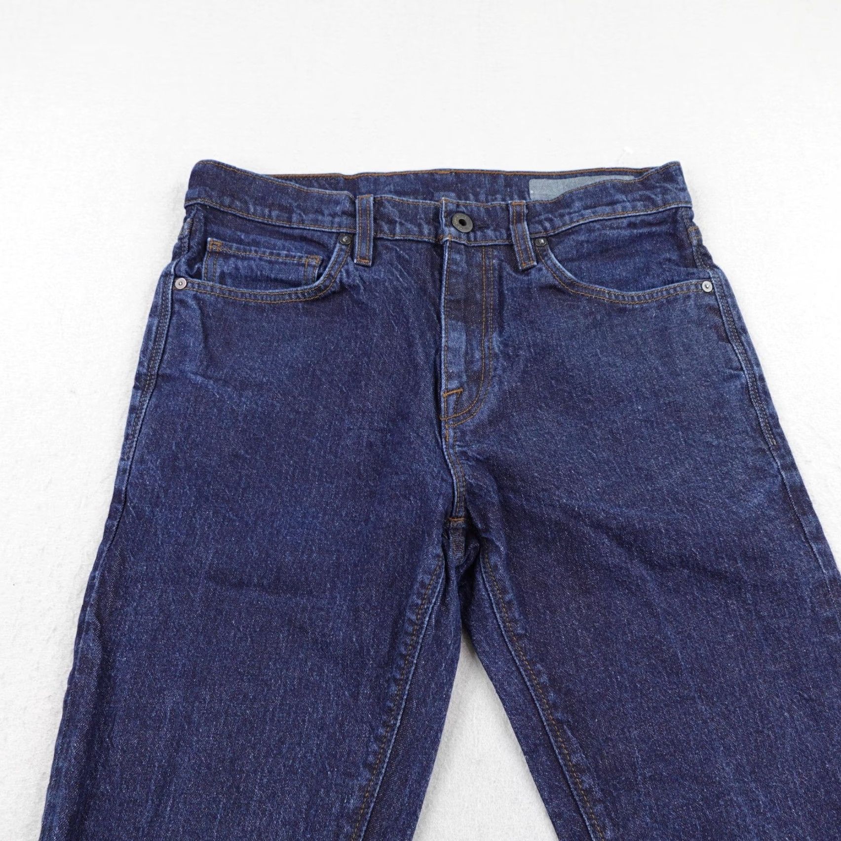 Roark Roark Jeans Mens 32x32 Dark Wash Blue Raw Denim Straight Leg Hemp Blend Flex Size US 32 / EU 48 - 2 Thumbnail