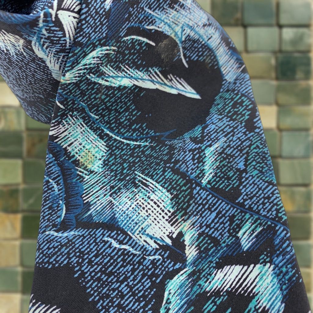Bugle Boy VINTAGE Bugle Boy Abstract Floral Polyester Blue Tie 58 x 3.75 Mens Size ONE SIZE - 1 Thumbnail