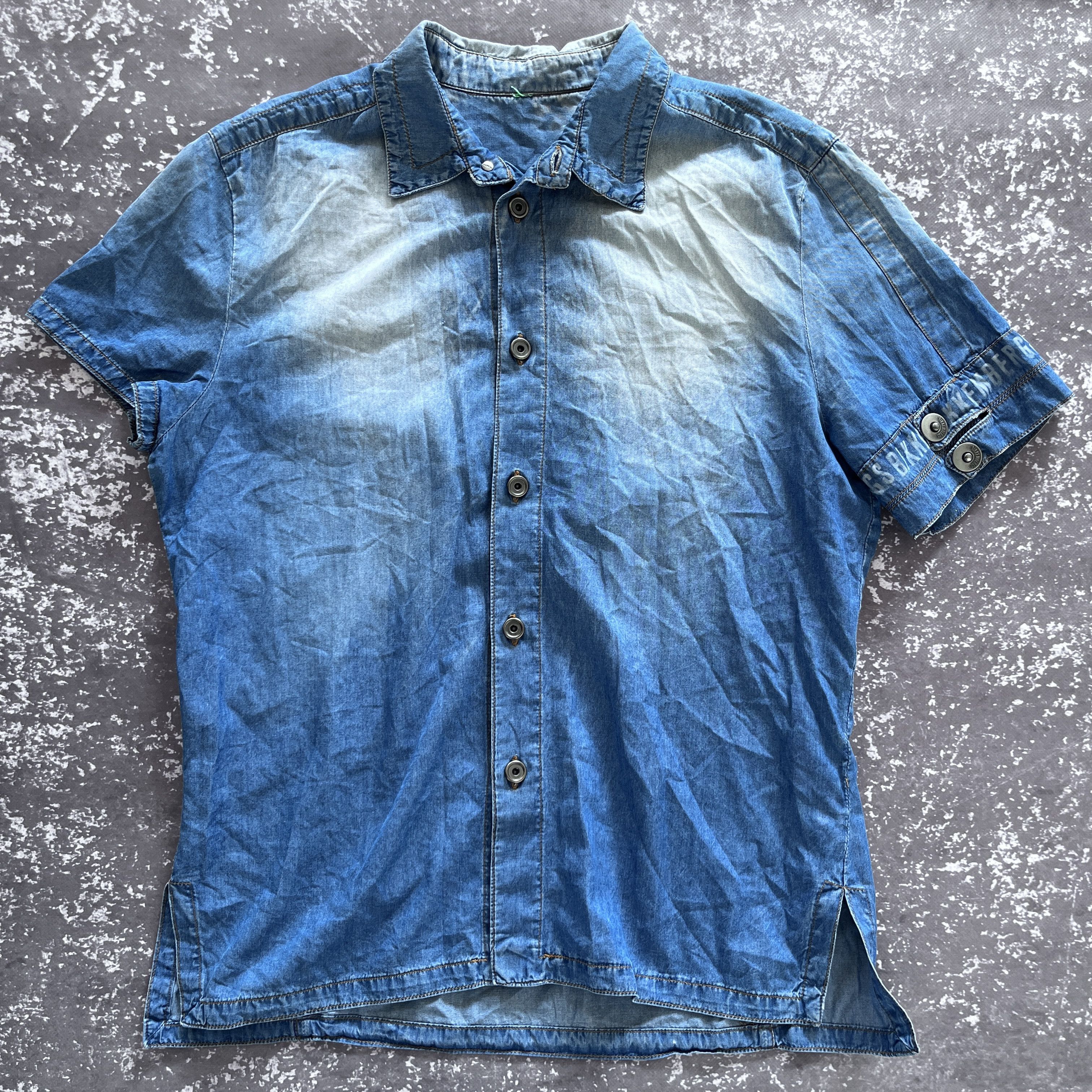 Dirk Bikkembergs Dirk Dirk Bikkembergs Asymmetric Button Up Denim Blue Shirt Size US M / EU 48-50 / 2 - 6 Thumbnail