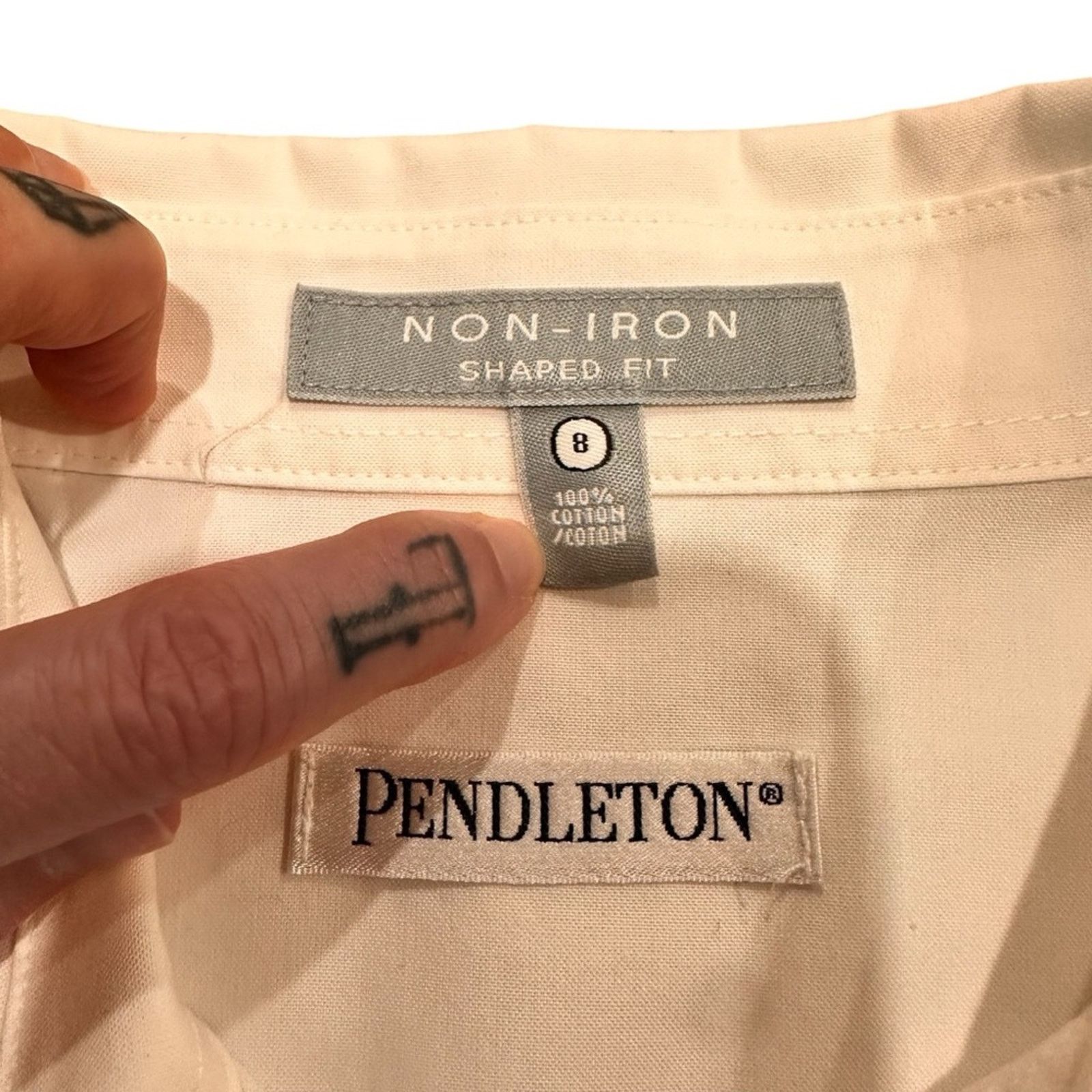 Pendleton Pendleton Vintage Tuxedo Shirt - Size 8 - White 100% Cotton Size M / US 6-8 / IT 42-44 - 2 Thumbnail
