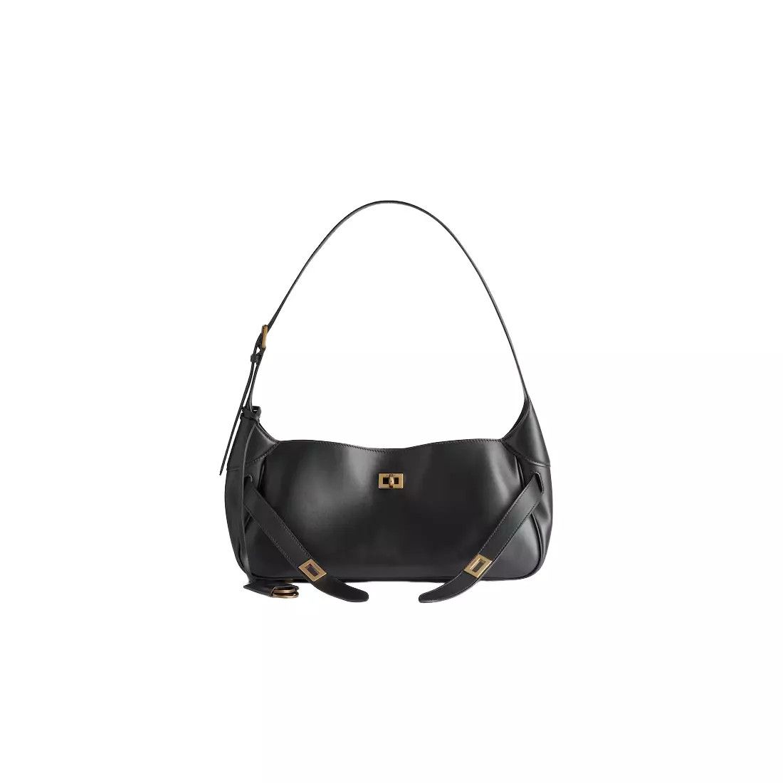 BALENCIAGA Bel Air Small Black Leather Shoulder Bag