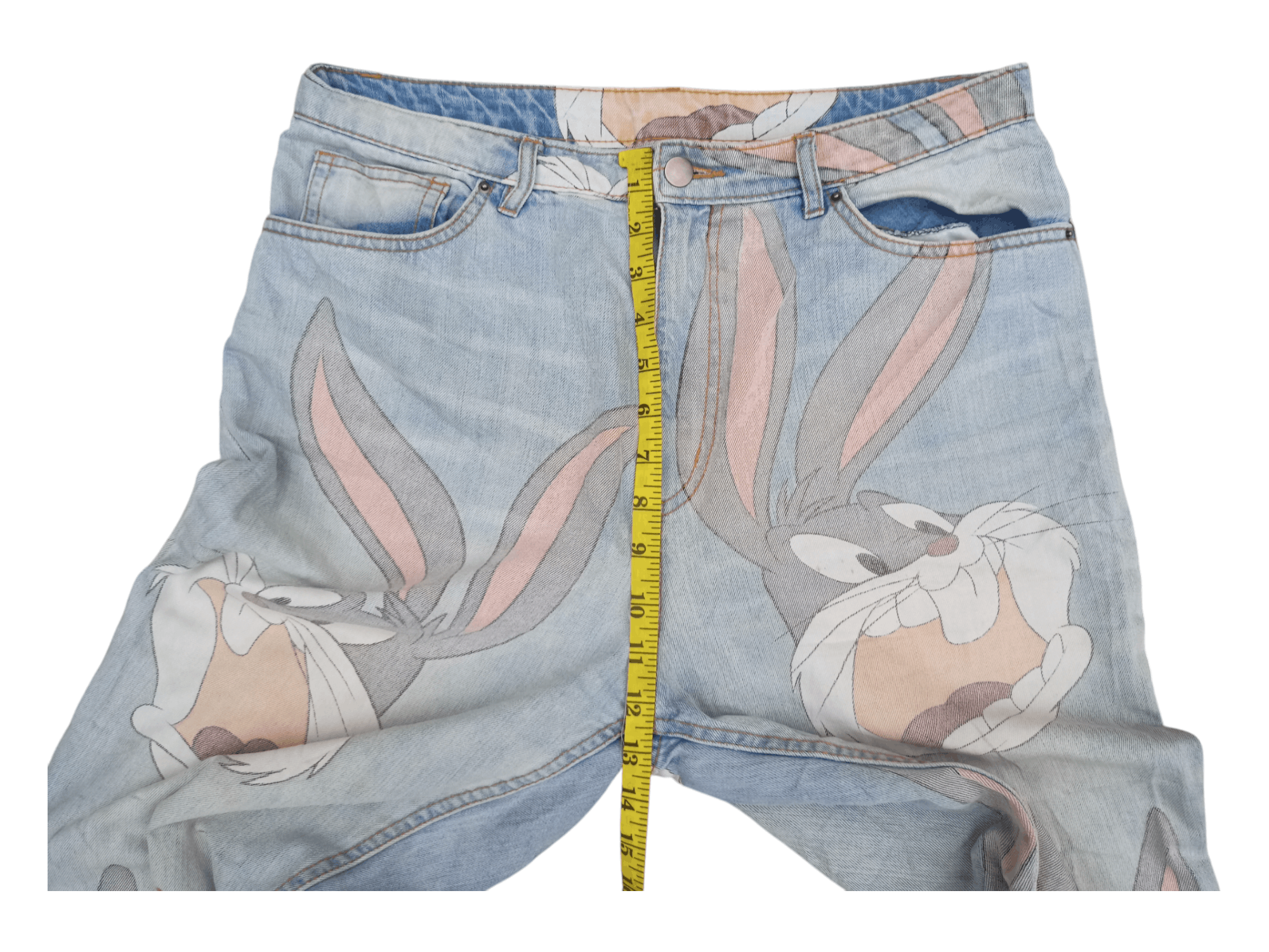 Divided LOONEY TUNES BUGS BUNNY Hip Hop Baggy Street Fashion Jeans Size 31" - 20 Thumbnail