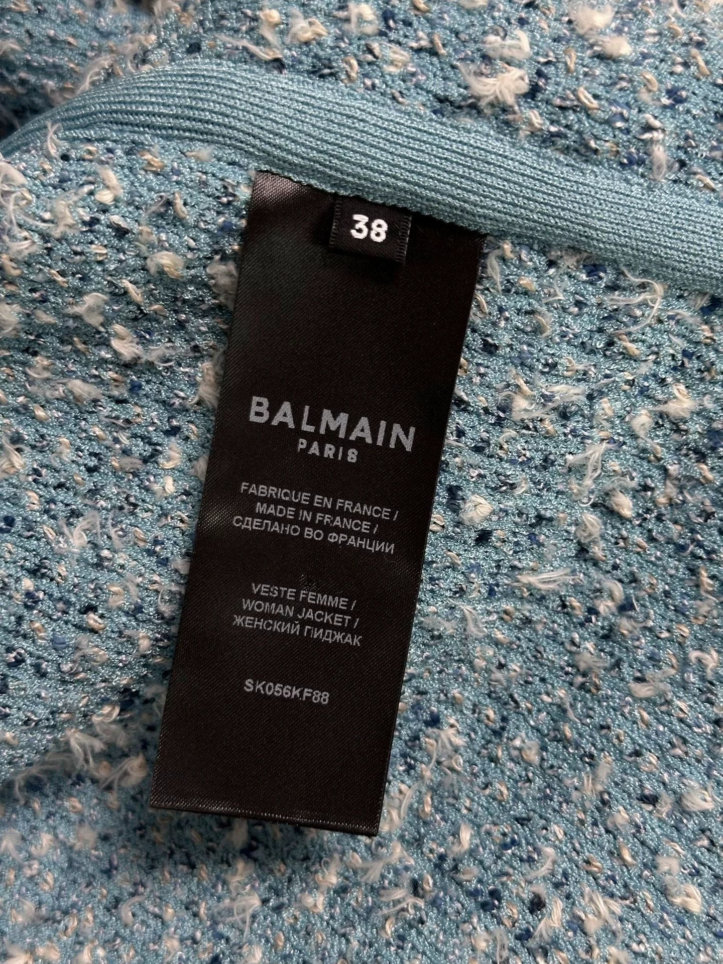 Balmain Balmain Blue White Fringe T Cardigan Size US S / EU 44-46 / 1 - 5 Thumbnail