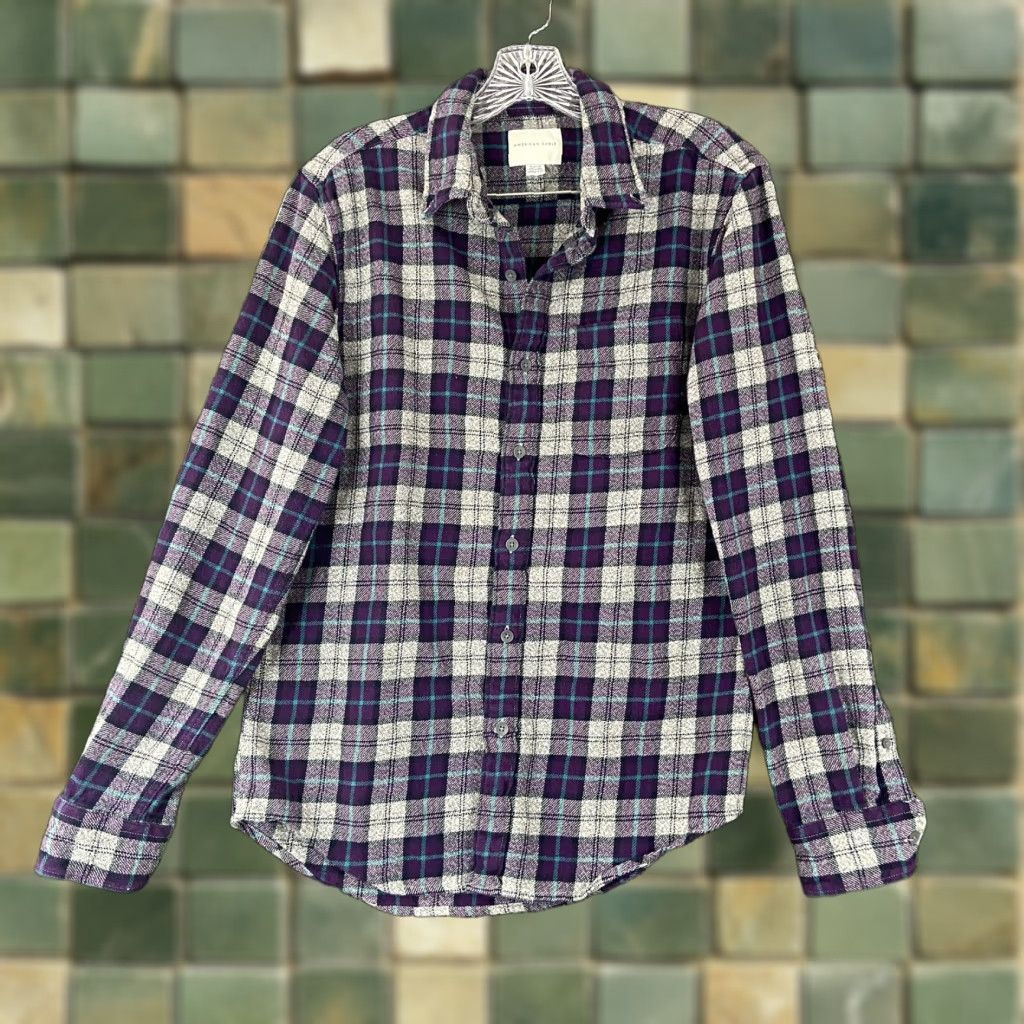 American Eagle Outfitters American Eagle Outfitters Button-Up Shirt Women S Multicolor Plaid Long Sleeve Womens Size S / US 4 / IT 40 - 1 Thumbnail