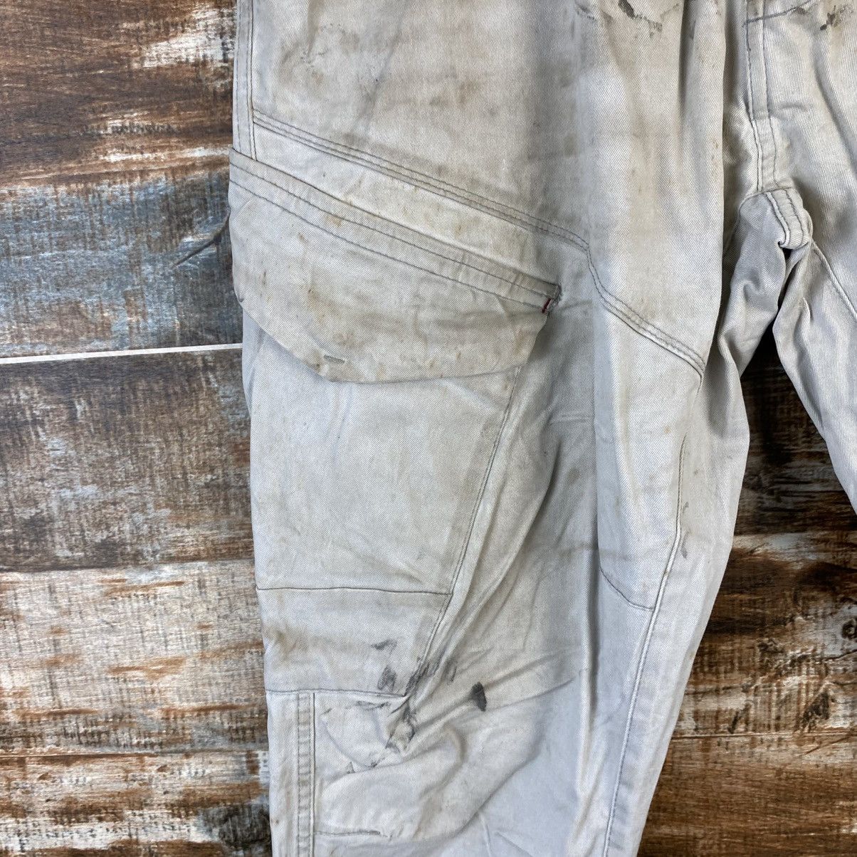 Japanese Brand DL Xebec White thrased dirty Cargo Multipocket Pants #C777 Size US 33 - 9 Thumbnail