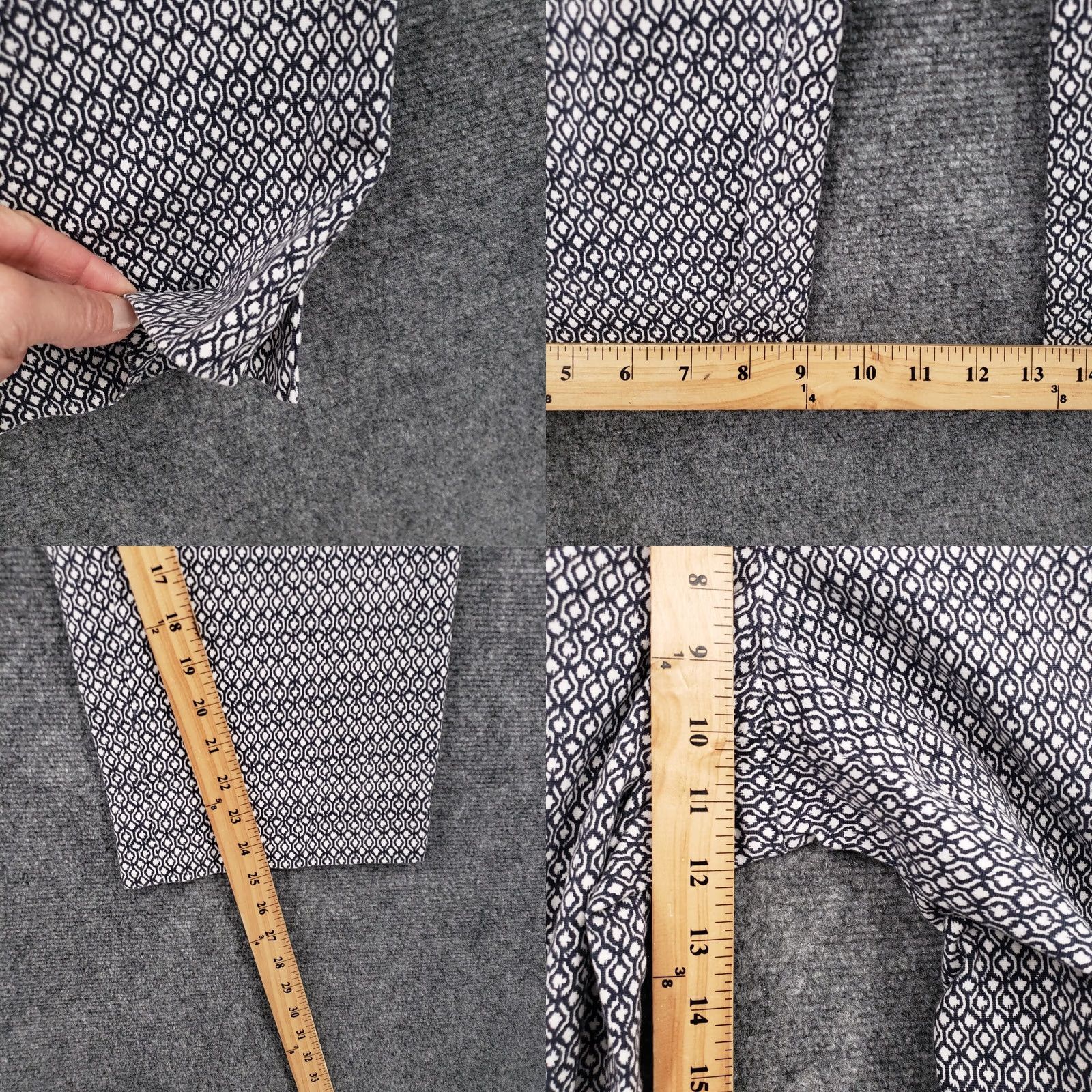 Talbots Talbots Pants Womens 10 Blue White Crop Straight Geometric Stretch Size 32" / US 10 / IT 46 - 8 Thumbnail