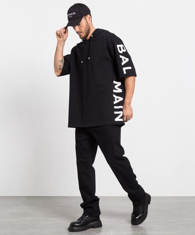 Balmain o1y0426 Logo Hoodie in Black Size US S / EU 44-46 / 1 - 4 Thumbnail