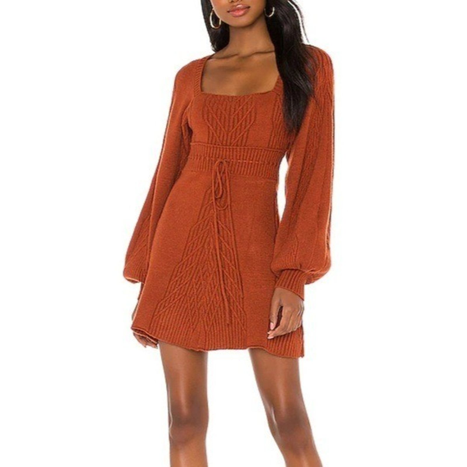 Free People FREE PEOPLE Emma Sweater Dress In Cinnamon size M A001592 Size M / US 6-8 / IT 42-44 - 1 Thumbnail