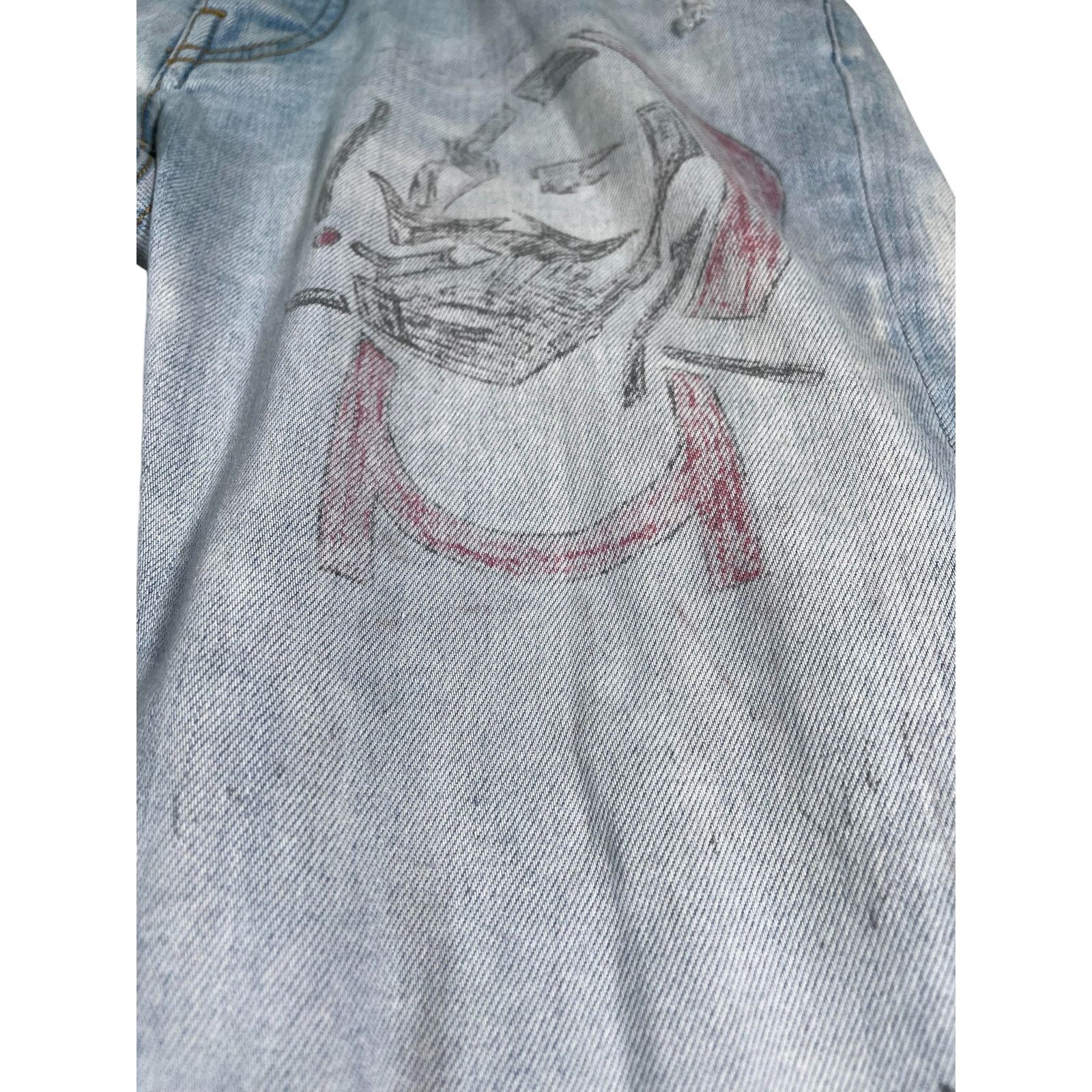 Amiri Amiri Wes Lang Zig Zag Light Wash Jeans Size US 30 / EU 46 - 3 Thumbnail