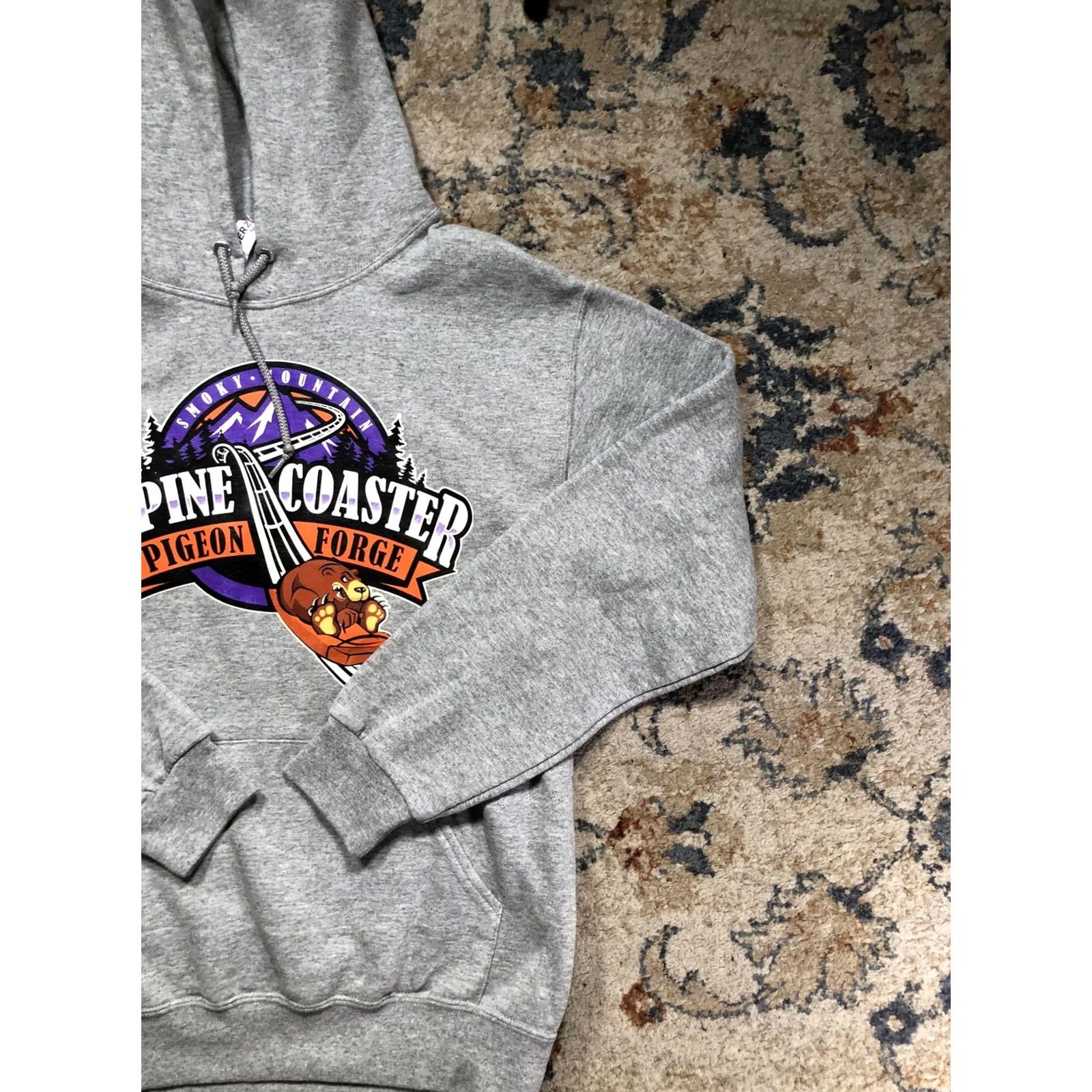 Jerzees Jerzees Hoodie Mens Small Gray Fleece Alpine Coaster Smoky Mountain Pigeon Forge Graphic Print Kangaroo Pocket Sweatshirt Pullover Crew Neck Size US S / EU 44-46 / 1 - 4 Thumbnail