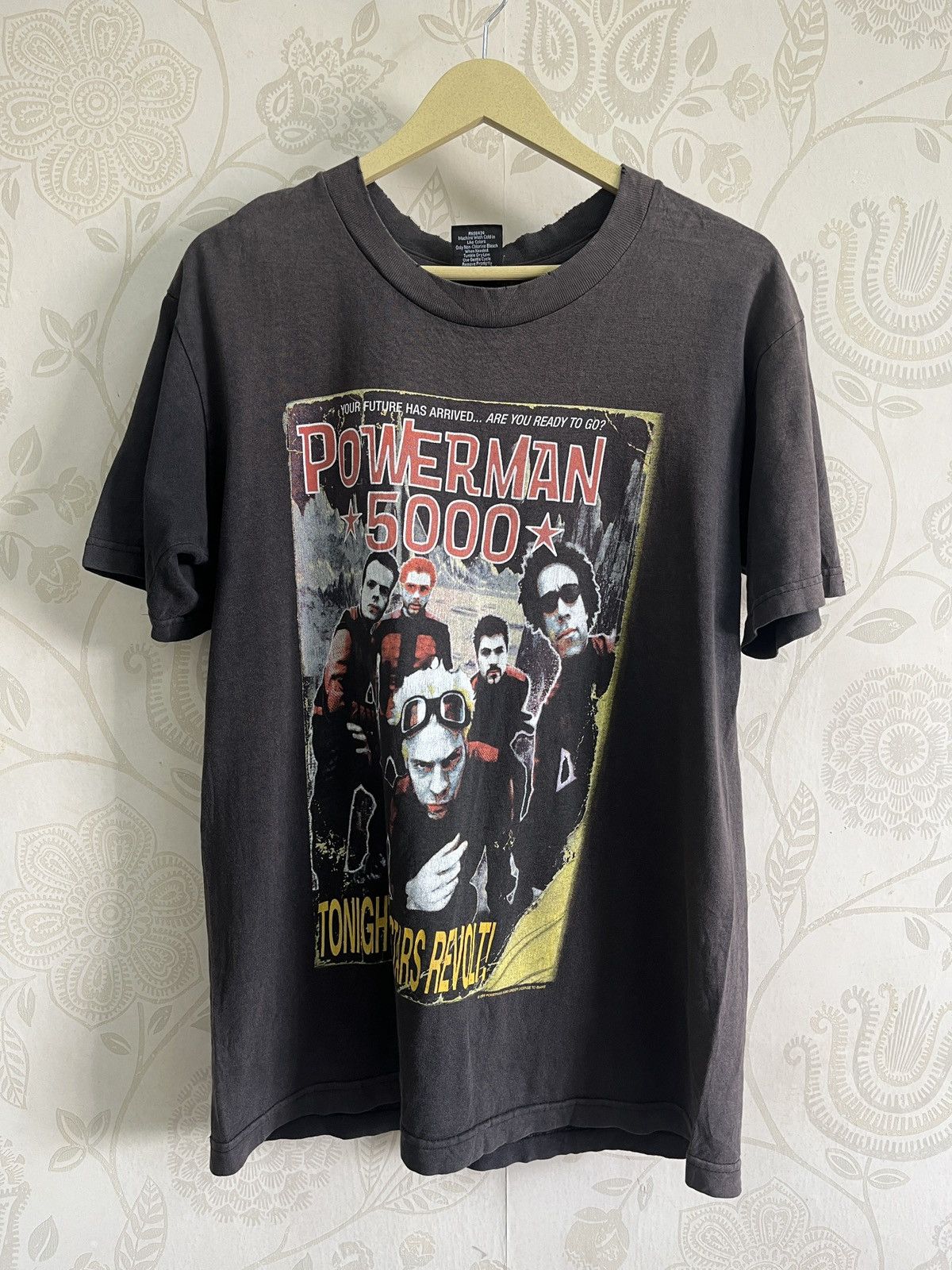 Band Tees × Vintage Distressed Faded Black Powerman 5000 TShirt Copyright 1999 Size US M / EU 48-50 / 2 - 3 Thumbnail