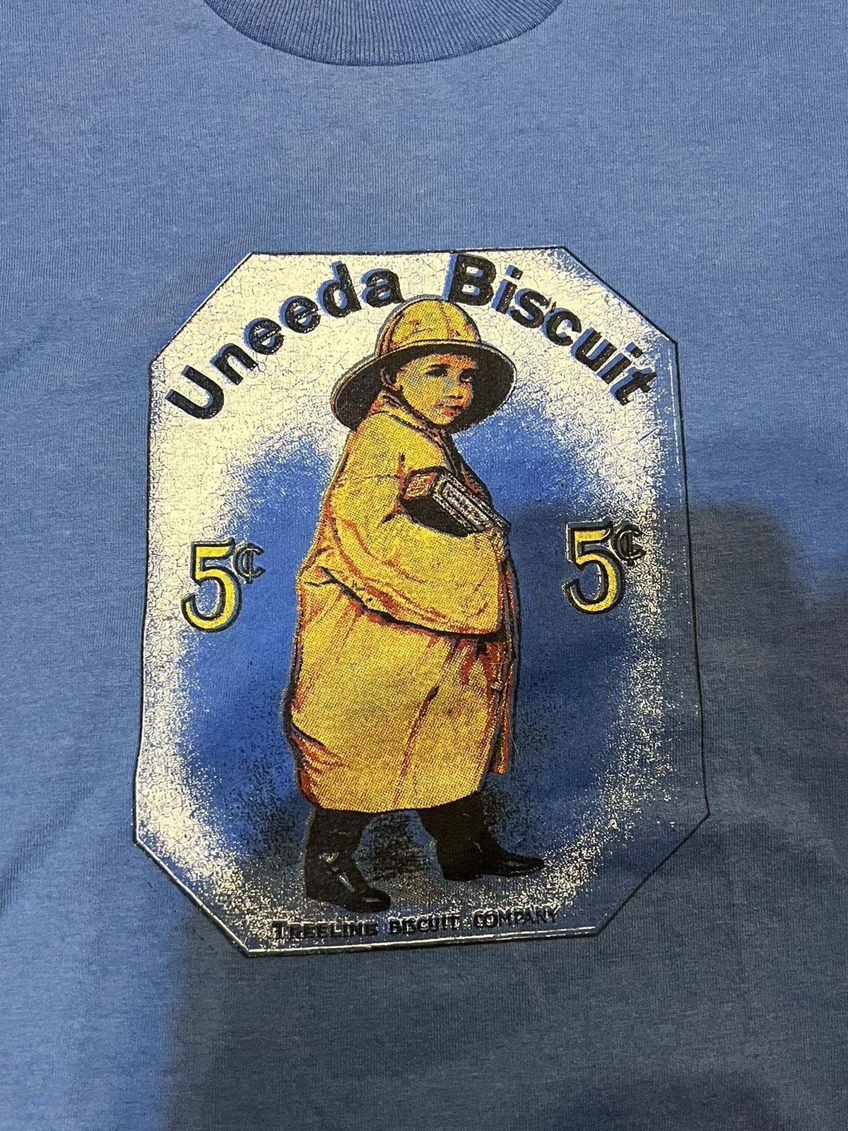 Vintage Treeline Biscuit Company Tee Screen Star Best Large Blue Size US L / EU 52-54 / 3 - 2 Thumbnail