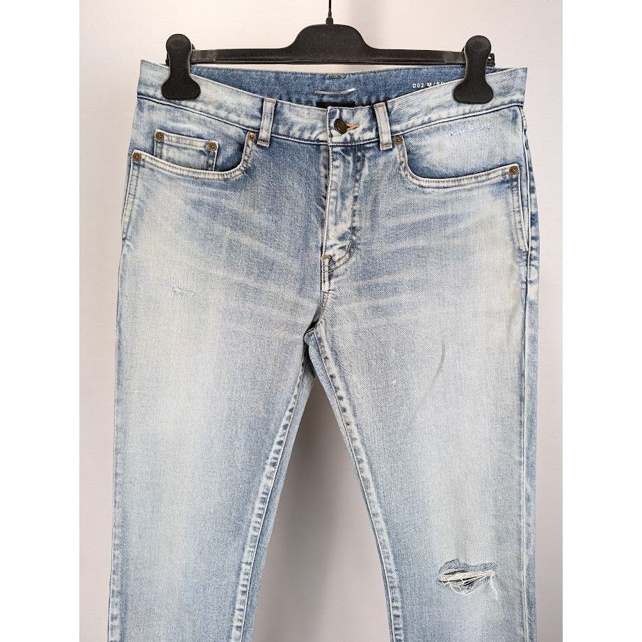 Saint Laurent Paris o1rshd1 Q:2 / Skinny 5 Pockets Low Pants Santa Monica Blue Size US 32 / EU 48 - 3 Thumbnail