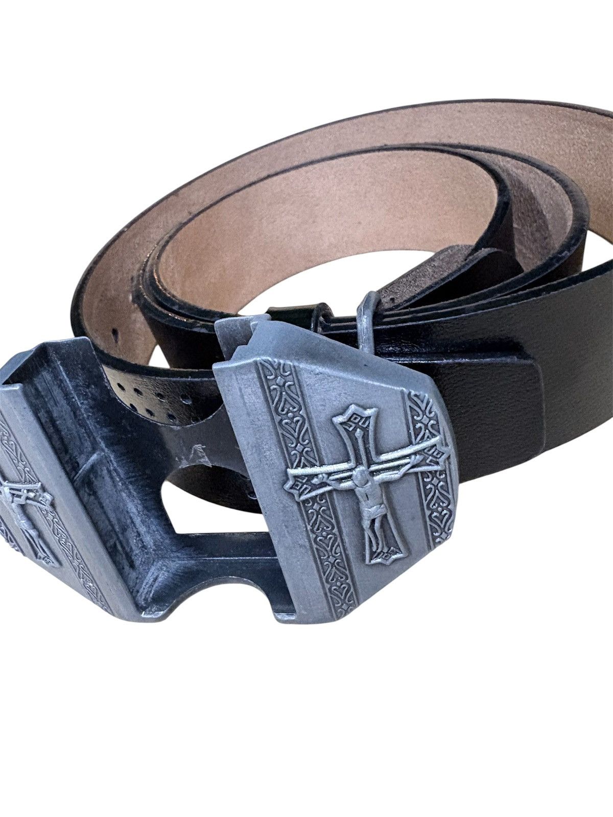 14th Addiction inri Cross Lighter Belt Buckle Size 32 - 5 Thumbnail