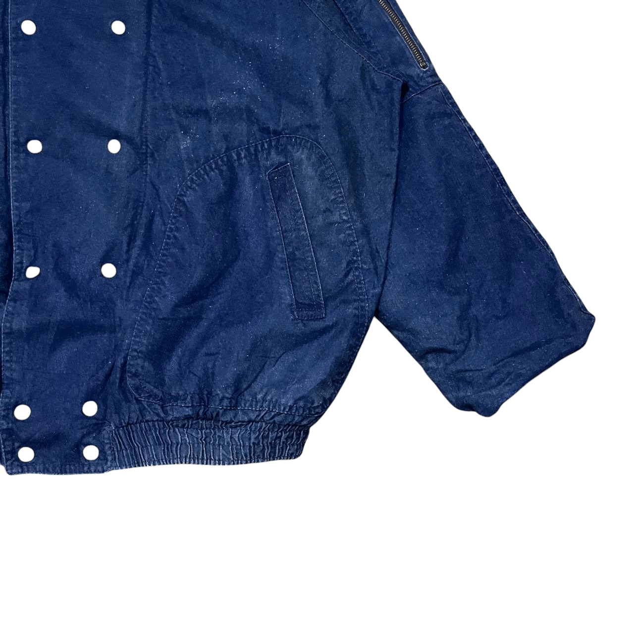 Issey Miyake Vintage Issey Miyake Inspired Indigo Bomber Jacket Size US M / EU 48-50 / 2 - 4 Thumbnail