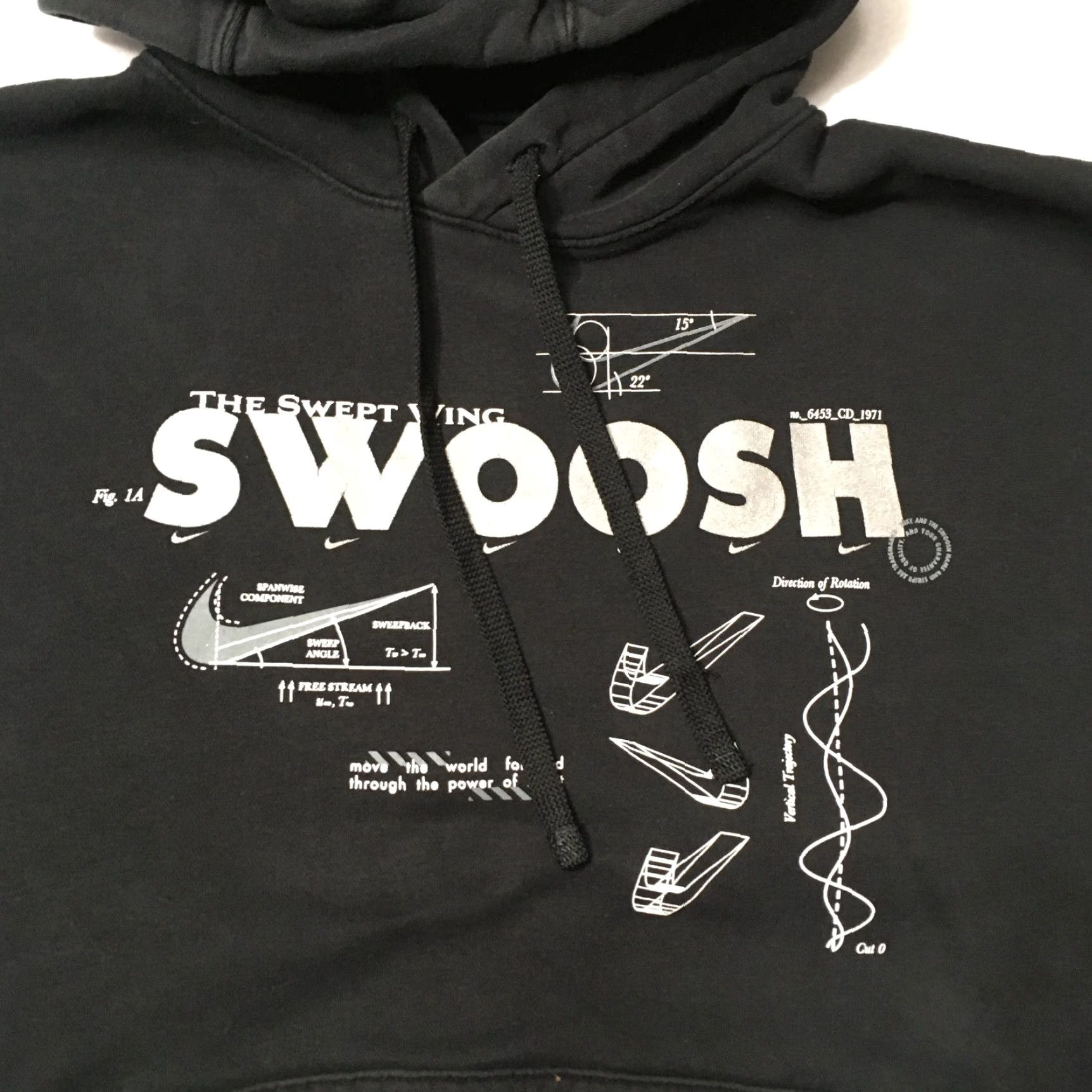 Nike Nike Men's Pullover Hoodie Shirt Hoodie Adult M Black Swept Wing Logo Athleisure 90s (if applicable) Mens Size US M / EU 48-50 / 2 - 2 Thumbnail