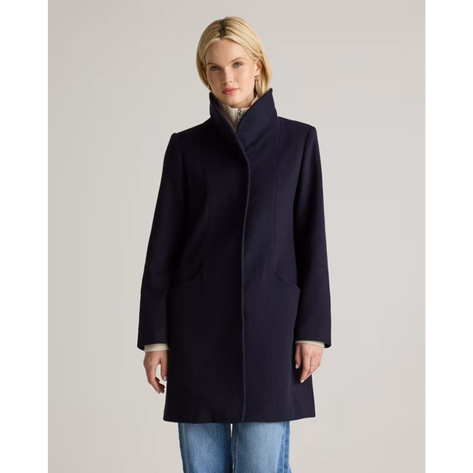 Quince Quince Wool Cocoon Coat Cadet Blue Size S NWT Size S / US 4 / IT 40 - 1 Thumbnail