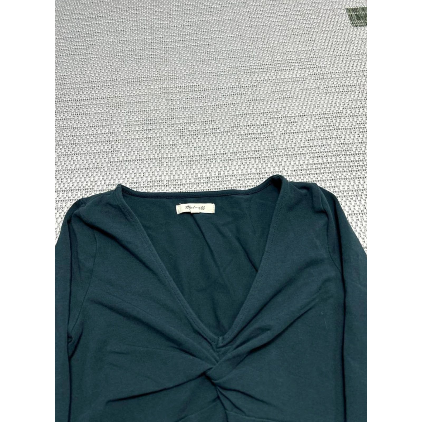 Madewell Madewell Shirt Womens XS Blue Cotton Modal Spandex Twist Front Long Sleeve T Shirt Casual Size XS / US 0-2 / IT 36-38 - 3 Thumbnail