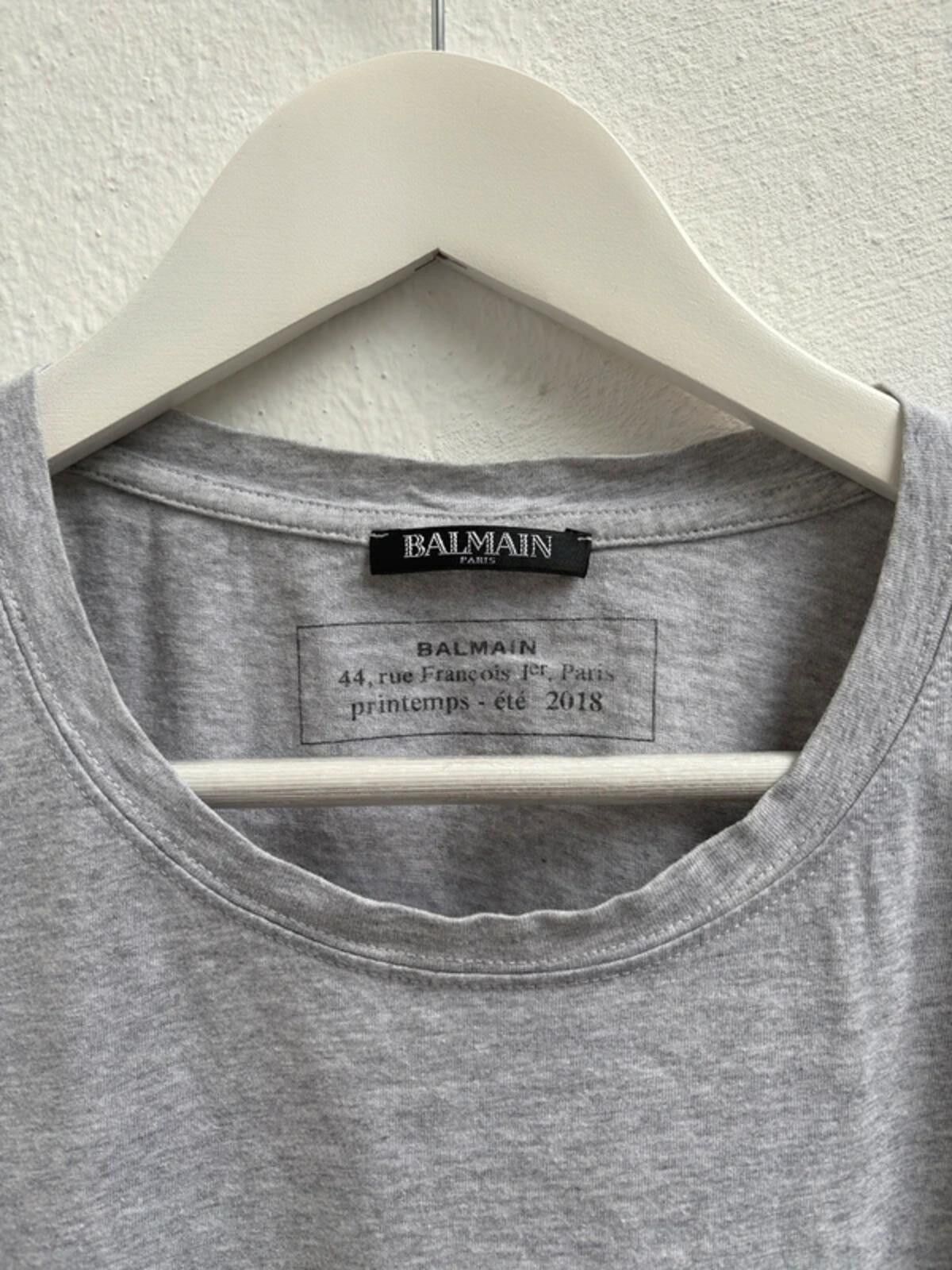 Balmain Balmain FW2018 Logo Shirt Grey Size L Size US L / EU 52-54 / 3 - 3 Thumbnail